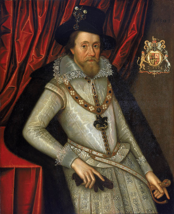 Портрет Иакова I, приписываемый кисти Джона де Критца, ок. 1605
