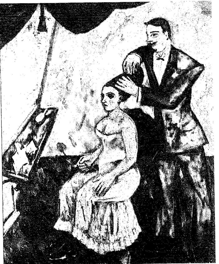 023. Ларионов М. Дамский парикмахер (1910). Третьяковская галерея, Москва
