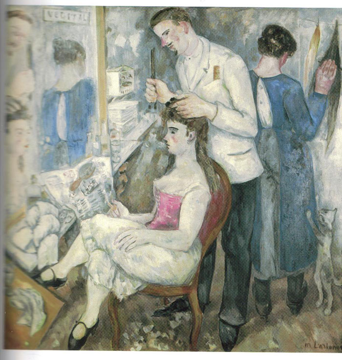 027. Ларионов М. Проститутка у парикмахера (1920-е годы). Третьяковская галерея, Москва
